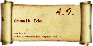 Adamik Ida névjegykártya