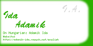 ida adamik business card